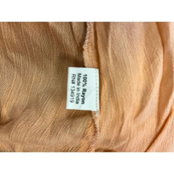 Anandas Collection Peach Embroidered Fringe & Coin Adorned Open Front Kimono sz - Picture 10 of 10